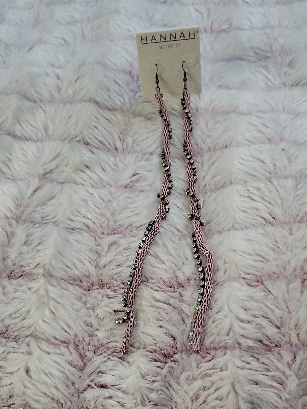 Hannah Pink Rhinestone Fringe Statement Earrings Y2K Glam Barbiecore Coquette